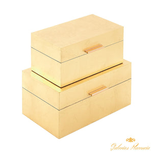 Cajas de madera decoración reproducción pan de oro