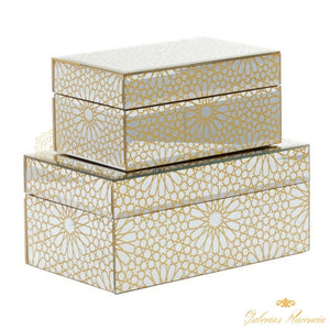 Cajas de Madera Gold Glam varios usos. CosmoLiving by Cosmopolitan