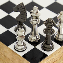 Cargar imagen en el visor de la galería, Tablero de ajedrez tradicional de madera exótica de mango y aluminio