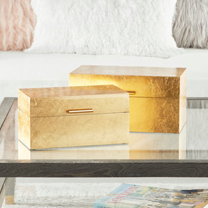 Cajas de madera decoración reproducción pan de oro