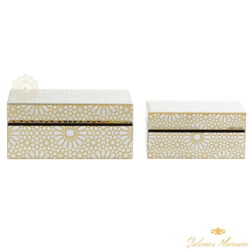 Cajas de Madera Gold Glam varios usos. CosmoLiving by Cosmopolitan