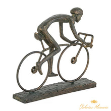 Cargar imagen en el visor de la galería, Escultura ciclista estilo bronce.