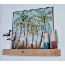Cargar imagen en el visor de la galería, Palmeras en la playa, lienzo enmarcado (pintado a mano)