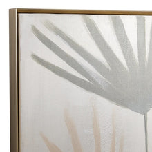 Cargar imagen en el visor de la galería, Conjunto de 3 pinturas sobre lienzo de estilo botánico enmarcadas en marco flotante.